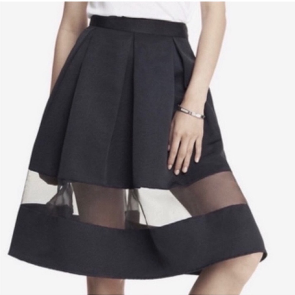 Express mesh insert midi full skirt